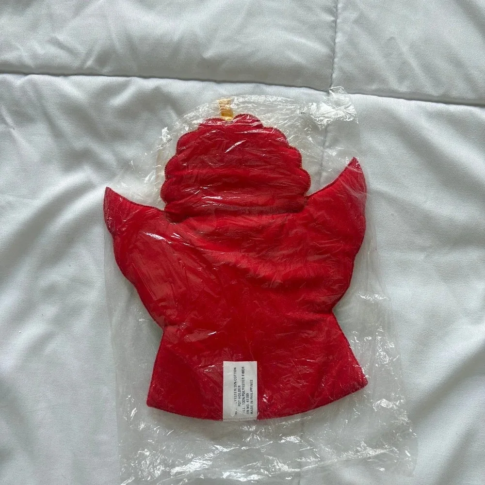 NEW Vintage Christmas Angel Pot Holder Noel Quilted Holiday Kitchen Decor Red